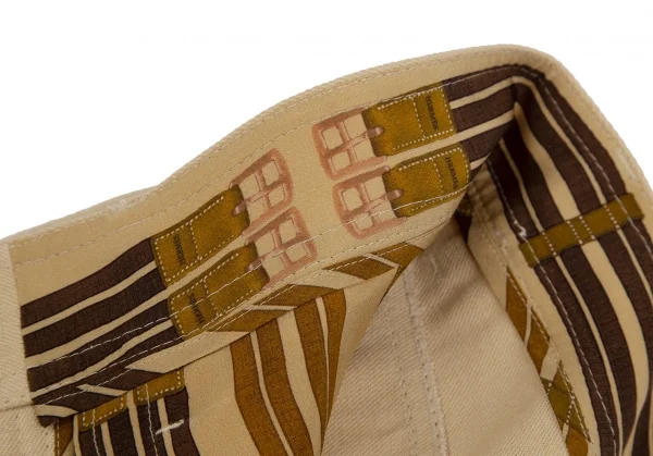 HERMES Lining Pattern Linen Pants K-111142_005
