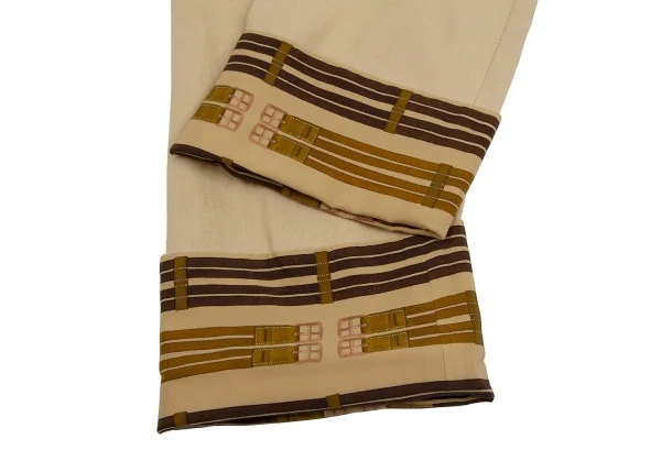 HERMES Lining Pattern Linen Pants K-111142_008