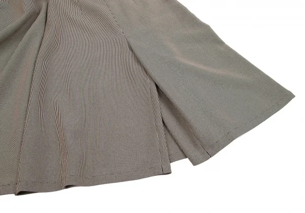 エルメスHERMES 金具デザインストライプラップスカートパンツ アイボリー黒40 K-111150_012