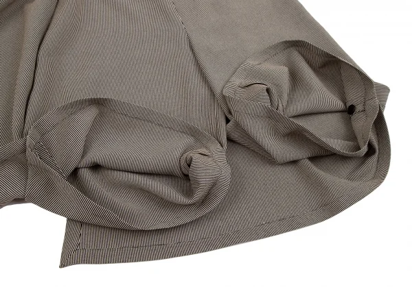 エルメスHERMES 金具デザインストライプラップスカートパンツ アイボリー黒40 K-111150_013