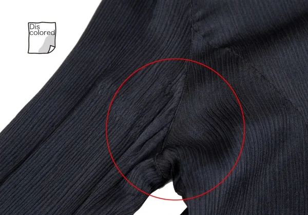 黒タグ ジョルジオ アルマーニGIORGIO ARMANI シワプリーツフードブラウス 紺38 K-111155_005