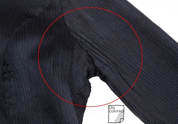 黒タグ ジョルジオ アルマーニGIORGIO ARMANI シワプリーツフードブラウス 紺38 K-111155_006