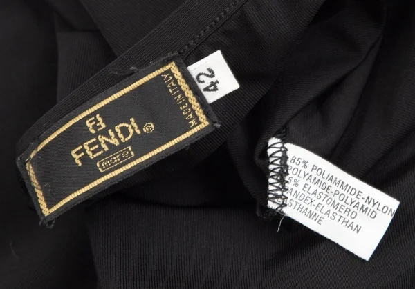 フェンディFENDI ズッカブローチストラップワンピース 黒42 K-111161_011