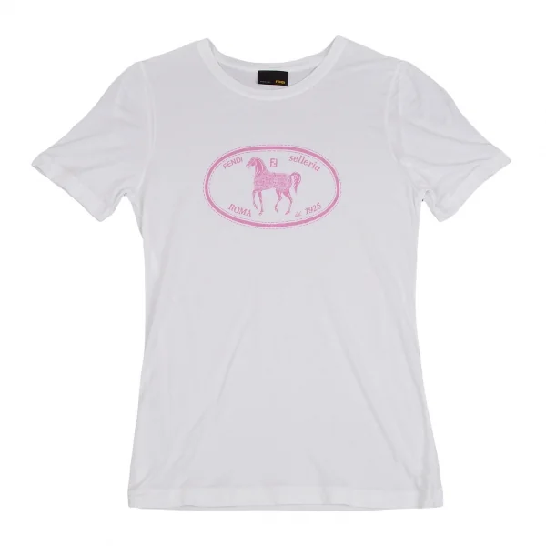 フェンディFENDI ホースプリントTシャツ 白M位 K-111165_001