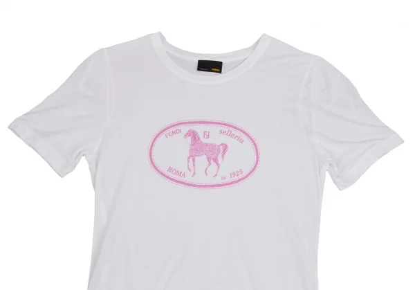 フェンディFENDI ホースプリントTシャツ 白M位 K-111165_002
