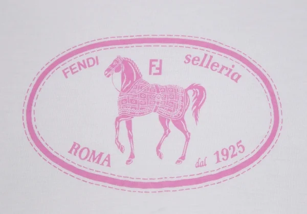 フェンディFENDI ホースプリントTシャツ 白M位 K-111165_004