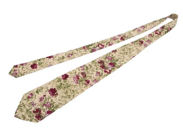 トラサルディーTRUSSARDI 花柄シルクネクタイ ベージュ K-111169_002