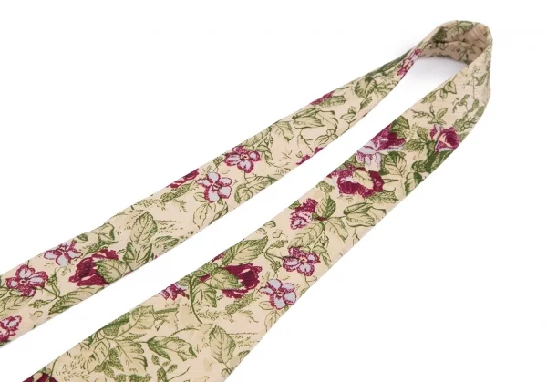 トラサルディーTRUSSARDI 花柄シルクネクタイ ベージュ K-111169_003