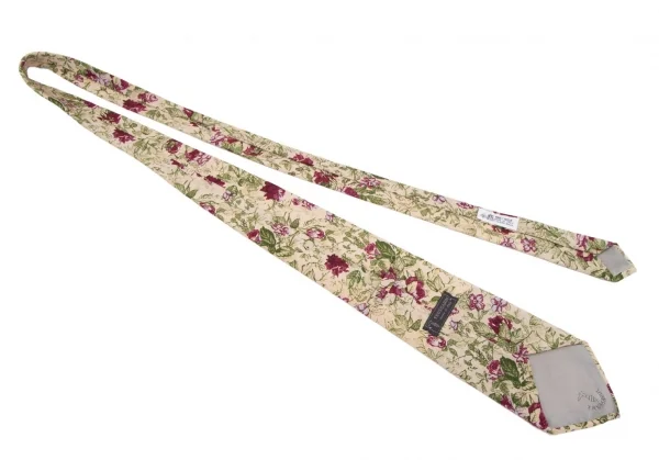 トラサルディーTRUSSARDI 花柄シルクネクタイ ベージュ K-111169_006