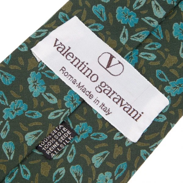 ヴァレンチノVALENTINO GARAVANI 花柄シルクネクタイ 緑 K-111170_008