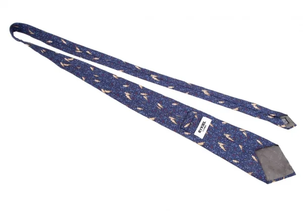 リキエルオムRYKIEL HOMME ミミズクプリントシルクネクタイ 紺 K-111173_005