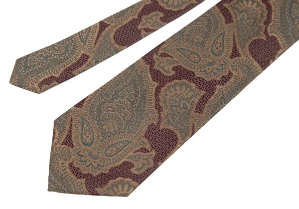 ジャンニヴェルサーチGIANNI VERSACE ペイズリージャガードトシルクネクタイ 茶 K-111176_006