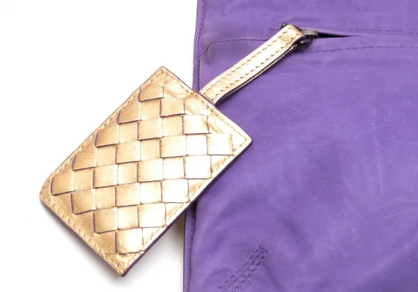 ボッテガヴェネタ BOTTEGA VENETA フォイルプリントレザークラッチバッグ 紫 K-111178_014