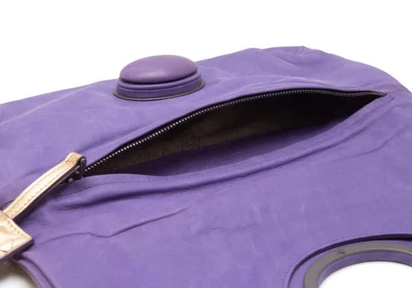 ボッテガヴェネタ BOTTEGA VENETA フォイルプリントレザークラッチバッグ 紫 K-111178_015