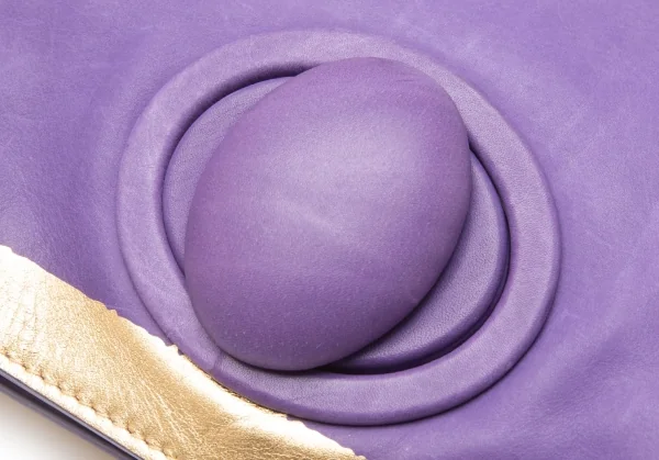 ボッテガヴェネタ BOTTEGA VENETA フォイルプリントレザークラッチバッグ 紫 K-111178_007