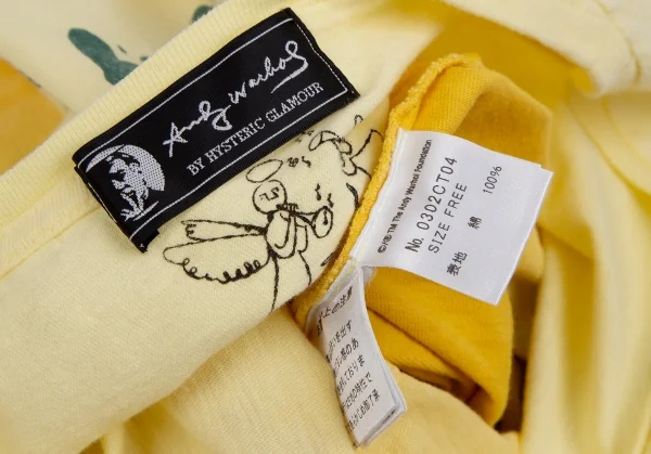 アンディウォーホルバイヒステリックグラマーAndy Warhol BY HYSTERIC GLAMOUR スカルプリントグラデーションTシャツ 黄F K-111214_011