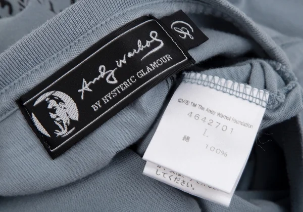 アンディウォーホルバイヒステリックグラマーAndy Warhol BY HYSTERIC GLAMOUR モナリザプリントTシャツ グレーブルーL K-111215_012