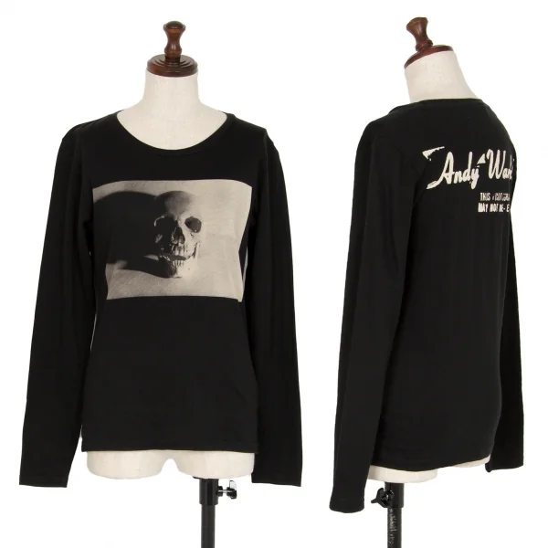 Andy Warhol BY HYSTERIC GLAMOUR Skull Printed T Shirt Black Free K-111218_001