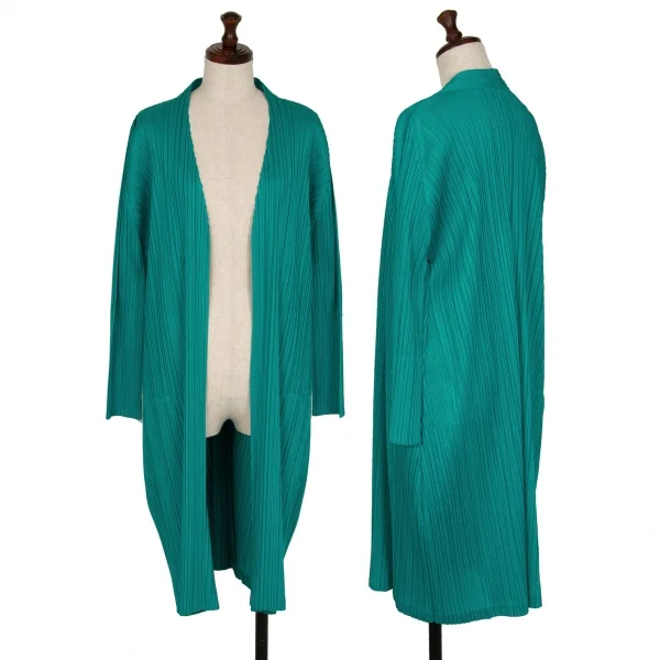 プリーツプリーズPLEATS PLEASE ボタンレスロングカーディガン エメラルド2 K-111233_001
