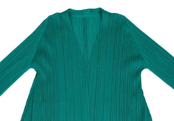 プリーツプリーズPLEATS PLEASE ボタンレスロングカーディガン エメラルド2 K-111233_003