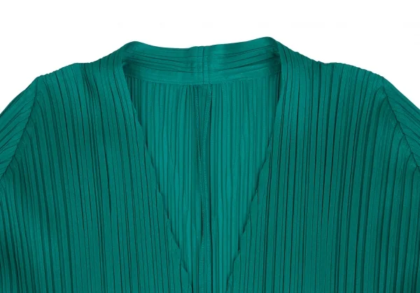 プリーツプリーズPLEATS PLEASE ボタンレスロングカーディガン エメラルド2 K-111233_004