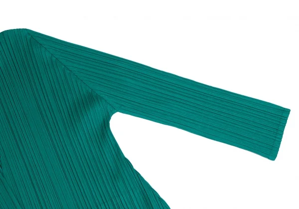 プリーツプリーズPLEATS PLEASE ボタンレスロングカーディガン エメラルド2 K-111233_005