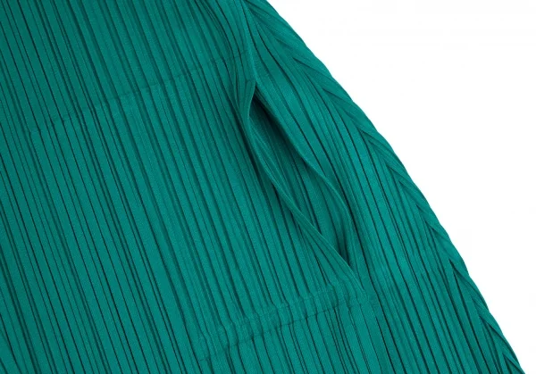 プリーツプリーズPLEATS PLEASE ボタンレスロングカーディガン エメラルド2 K-111233_008