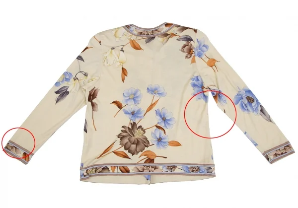 レオナールLEONARD フローラルメタルボタンカーディガン ベージュL K-111247_012