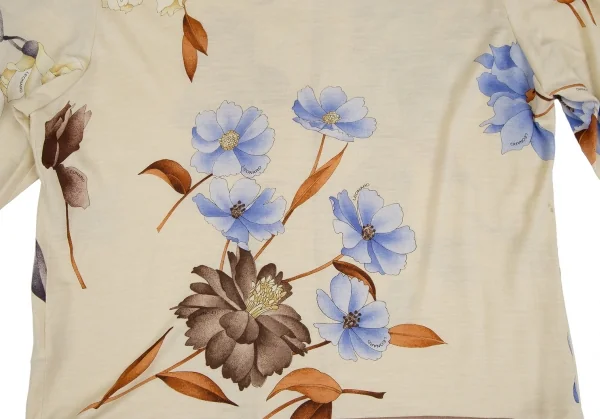 レオナールLEONARD フローラルメタルボタンカーディガン ベージュL K-111247_016