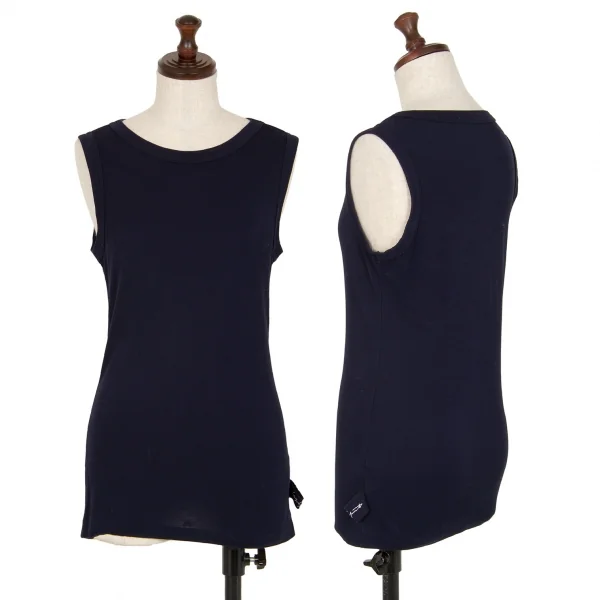 ヨウジヤマモト ファムYohji Yamamoto FEMME コットンサイドタグタンクトップ 紺3 K-111254_001