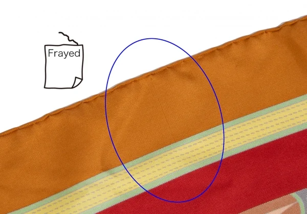 ロエべLOEWE ゴルフ総柄シルクスカーフ オレンジ赤 K-111271_013