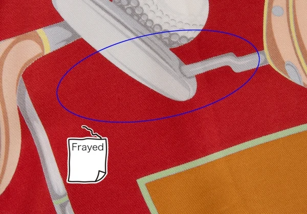 ロエべLOEWE ゴルフ総柄シルクスカーフ オレンジ赤 K-111271_014