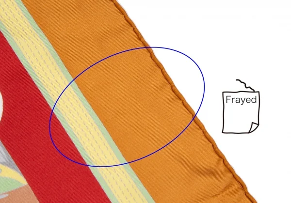 ロエべLOEWE ゴルフ総柄シルクスカーフ オレンジ赤 K-111271_015