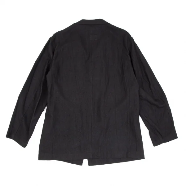 ヨウジヤマモト プールオムYohji Yamamoto POUR HOMME ネップシルクテーラードジャケット 黒S K-111278_010