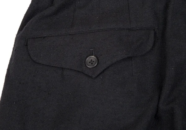 ヨウジヤマモト プールオムYohji Yamamoto POUR HOMME ネップシルクサスペンダー装飾パンツ 黒S K-111279_012