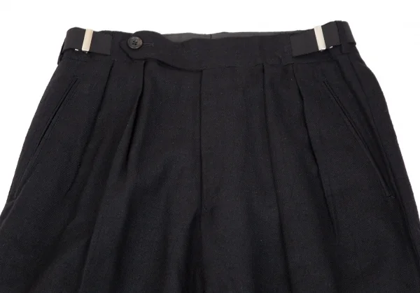 ヨウジヤマモト プールオムYohji Yamamoto POUR HOMME ネップシルクサスペンダー装飾パンツ 黒S K-111279_002