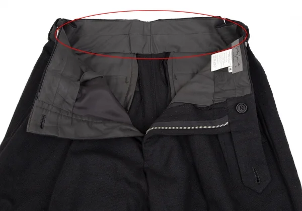 ヨウジヤマモト プールオムYohji Yamamoto POUR HOMME ネップシルクサスペンダー装飾パンツ 黒S K-111279_005