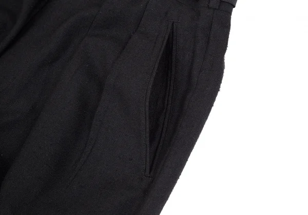ヨウジヤマモト プールオムYohji Yamamoto POUR HOMME ネップシルクサスペンダー装飾パンツ 黒S K-111279_007
