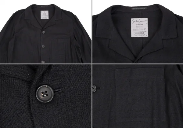 ヨウジヤマモト プールオムYohji Yamamoto POUR HOMME ネップシルクセットアップスーツ 黒S K-111280_003