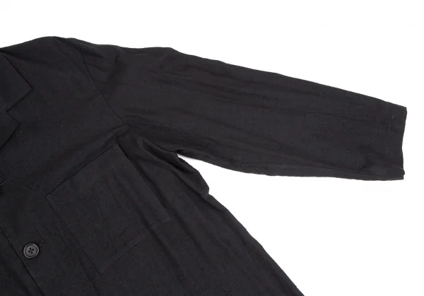 ヨウジヤマモト プールオムYohji Yamamoto POUR HOMME ネップシルクセットアップスーツ 黒S K-111280_004