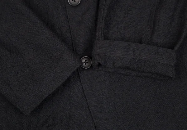 ヨウジヤマモト プールオムYohji Yamamoto POUR HOMME ネップシルクセットアップスーツ 黒S K-111280_005