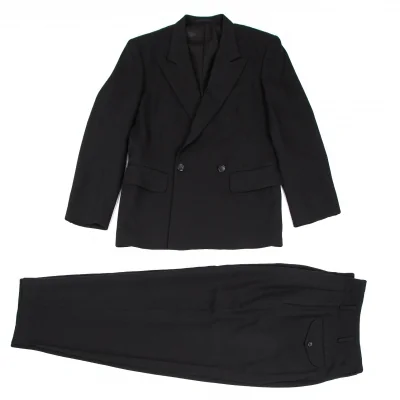 ワイズフォーメンY's for men ウールダブルブレストセットアップスーツ 黒
