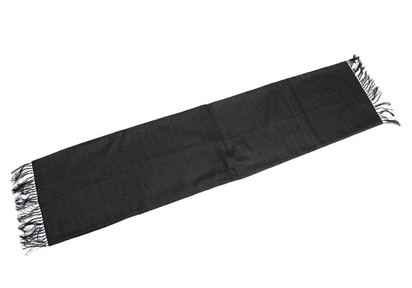 ワイズフォーメンY's for men ダイヤチェック織りフリンジストール 黒 K-111314_002