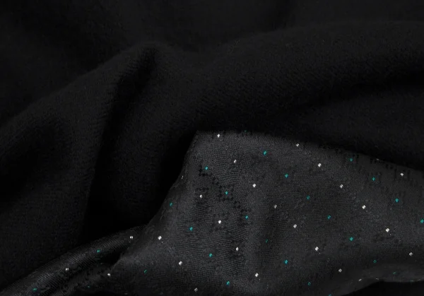 ワイズフォーメンY's for men ダイヤチェック織りフリンジストール 黒 K-111314_006