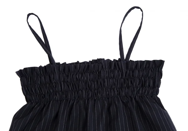 ビームスボーイBEAMS BOY ポリウールギャザーストライプキャミソール 紺F K-111344_003