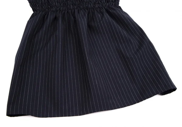 ビームスボーイBEAMS BOY ポリウールギャザーストライプキャミソール 紺F K-111344_006