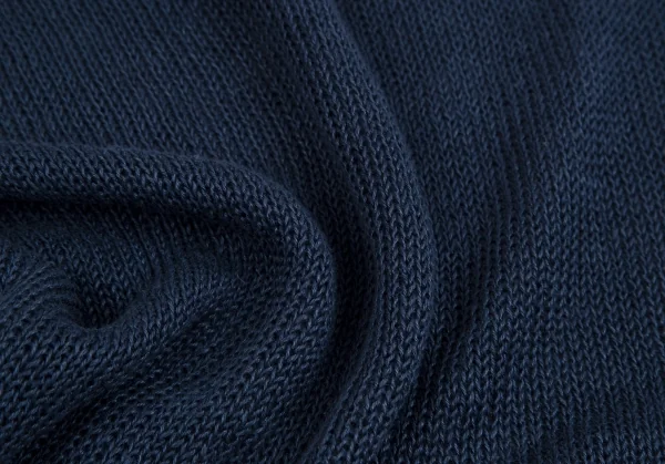 ラピスルーチェビームス LAPIS LUCE BEAMS フェイクレザーポケット切替メッシュ半袖ニットセーター 青M位 K-111348_012