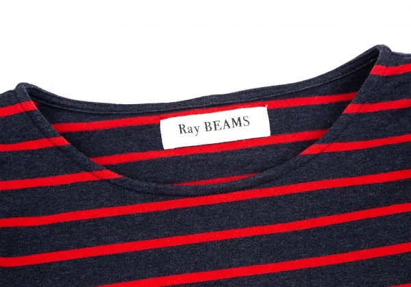 レイビームスRay Beams 袖フリルボーダーカットソー 紺赤M位 K-111349_004
