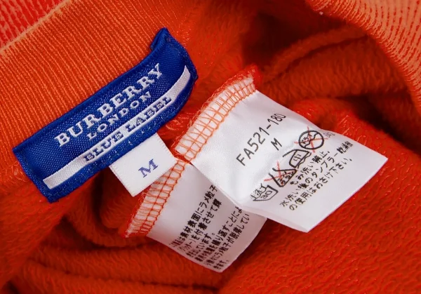 バーバリー ブルーレーベルBURBERRY BLUE LABEL グリッターカレッジロゴプリント7分袖スウェット オレンジM K-111356_015