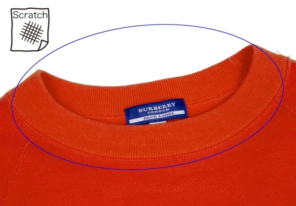 バーバリー ブルーレーベルBURBERRY BLUE LABEL グリッターカレッジロゴプリント7分袖スウェット オレンジM K-111356_004